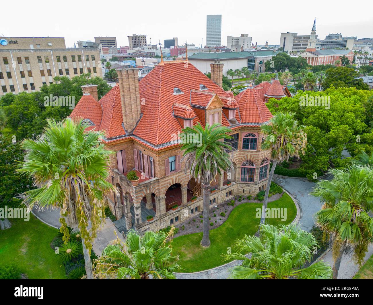 Galveston, Texas, USA - 23 luglio 2023: Foto aerea Open Gates Conference Center Galveston Texas Foto Stock