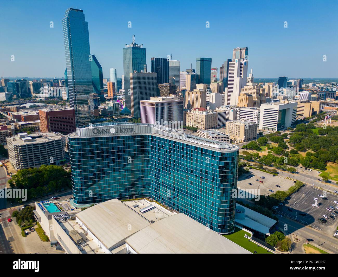 Dallas, Texas, USA - 28 luglio 2023: Omni Hotel Downtown Dallas Texas Foto Stock