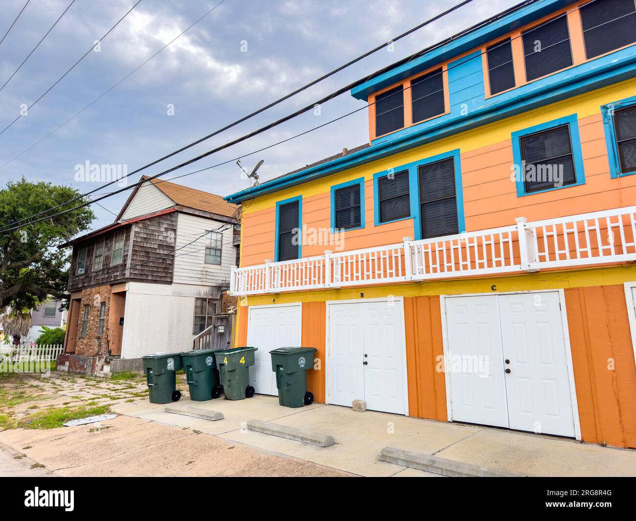 Case generiche a Galveston Beach Texas Foto Stock