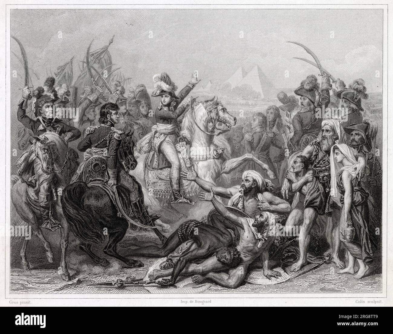 CAMPAGNA EGIZIANA Napoleone sconfigge i Beys nella BATTAGLIA DELLE PIRAMIDI, perdendo solo 40 morti Foto Stock