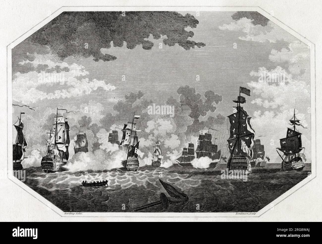 BATTAGLIA DI CAMPERDOWN Duncan intercettò una flotta olandese che navigava per aiutare i francesi e catturò otto dei vascelli nemici Foto Stock