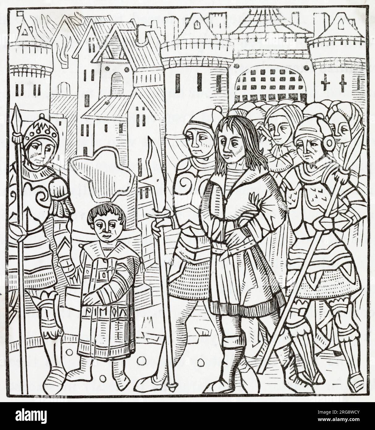 Luigi IX di Francia, e i suoi due fratelli Alfonso, conte di Poitiers e Carlo d'Angiò, furono fatti prigionieri dai Saraceni Foto Stock