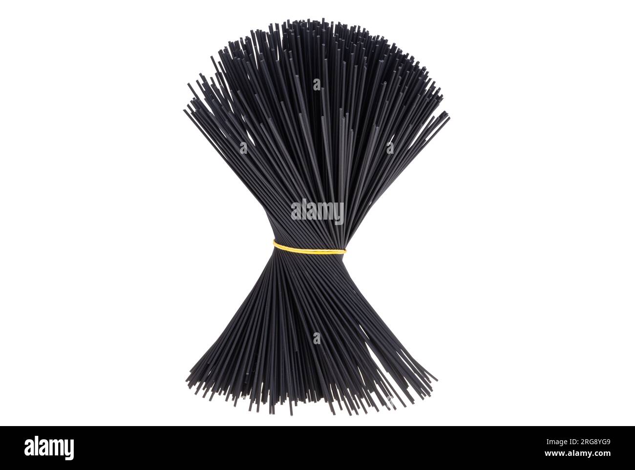 spaghetti con inchiostro di seppia isolati su sfondo bianco Foto Stock