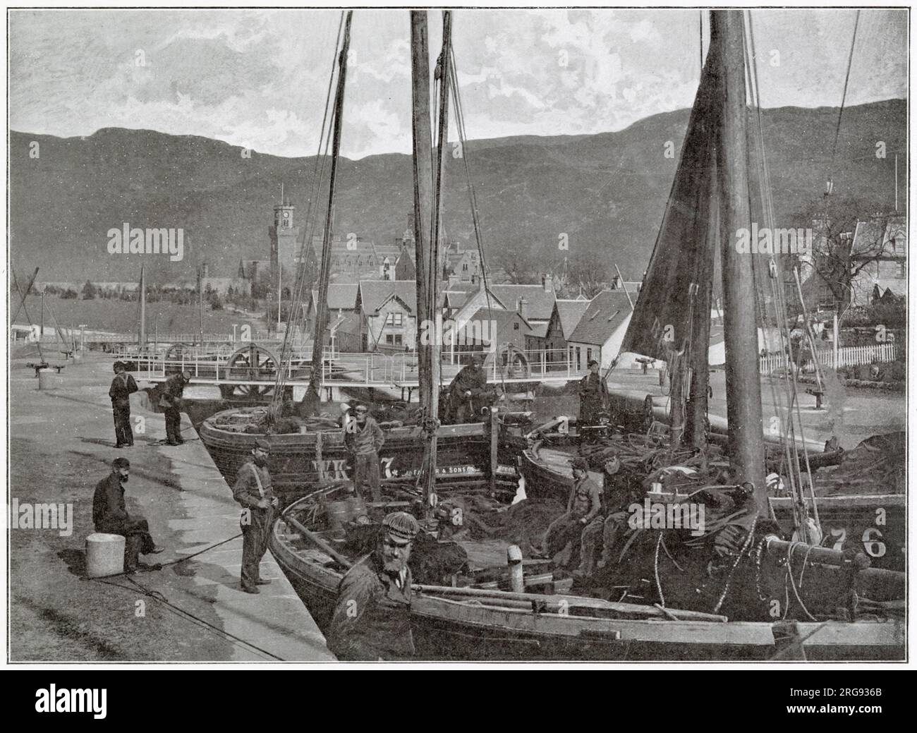 Chiusa di Fort Augustus, situata all'estremità sud-occidentale di Loch Ness. Foto Stock