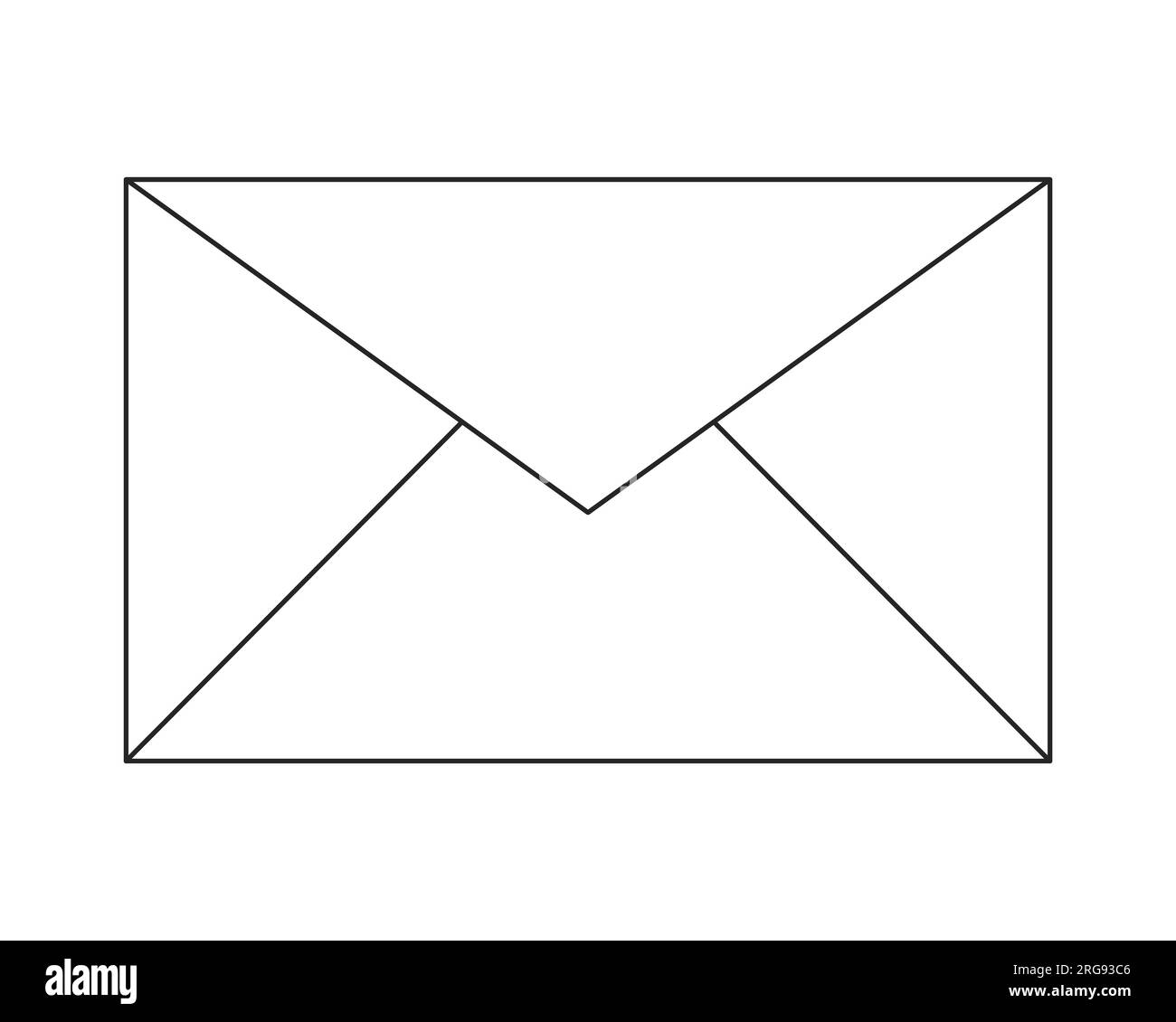 Oggetto vettoriale isolato monocromatico piatto a busta chiusa Illustrazione Vettoriale