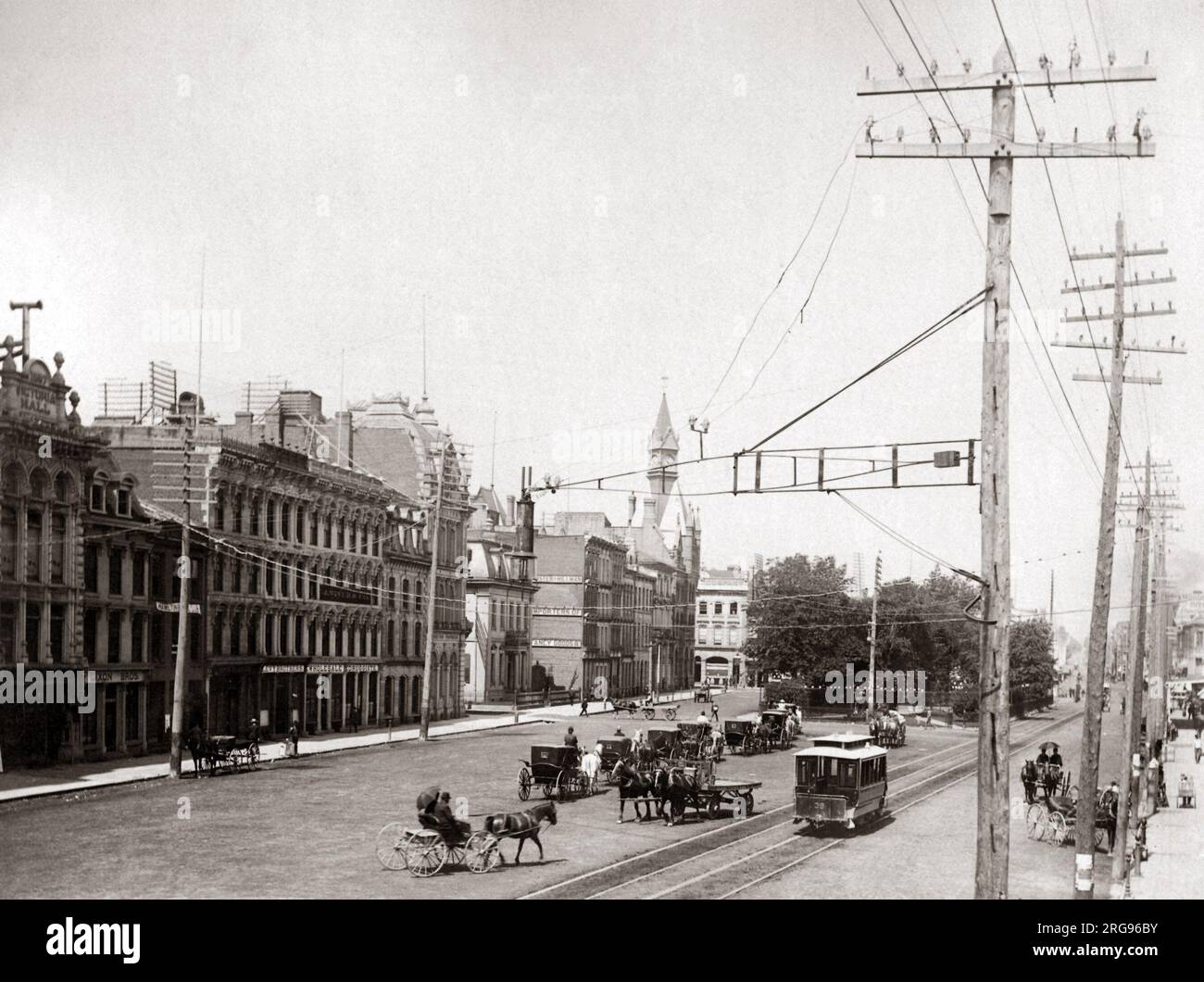 King Street, Hamilton, Ontario, Canada, 1900 circa. Foto Stock
