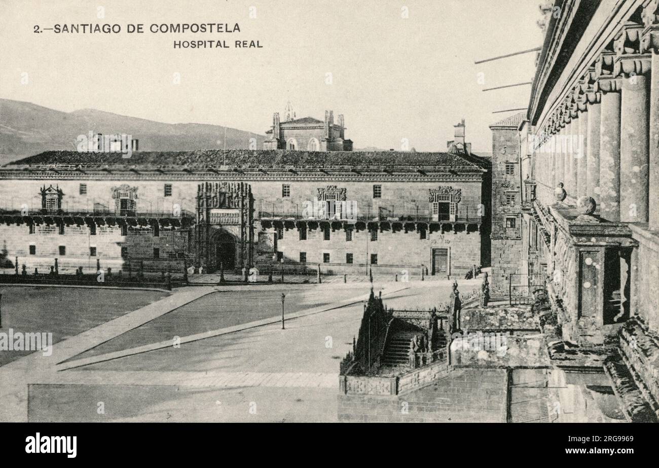 Santiago de Compostela, Spagna - Hospital Real (ospedale reale) Foto Stock