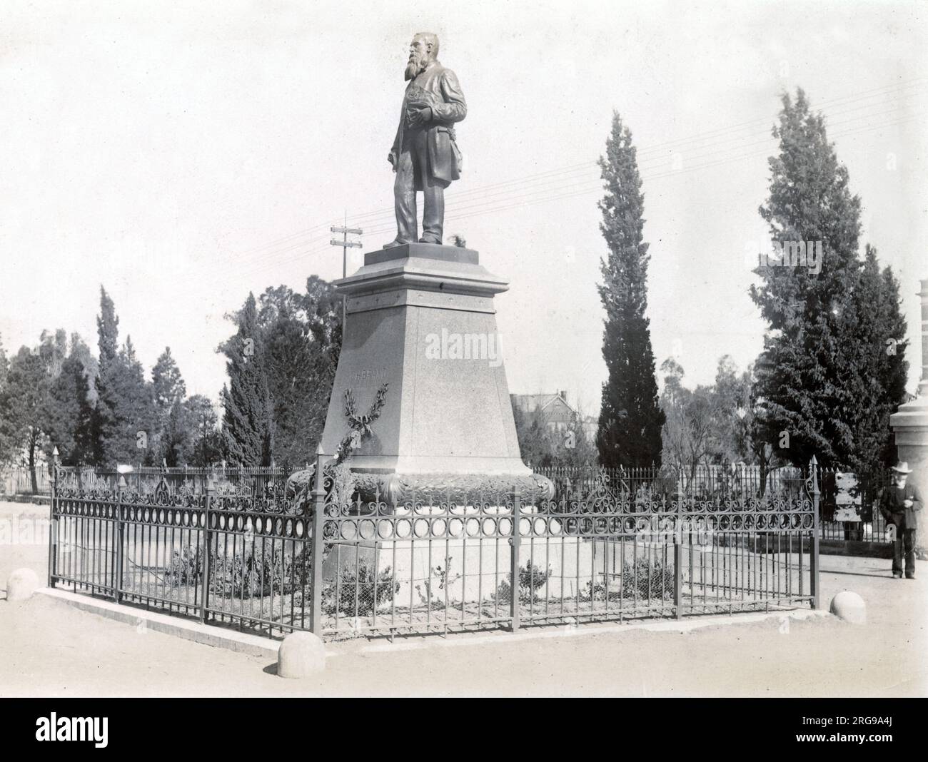 Statua a Johannes Henricus Brand (1823-1888), quarto presidente dello Stato libero di Orange, Bloemfontein, Sudafrica. Foto Stock