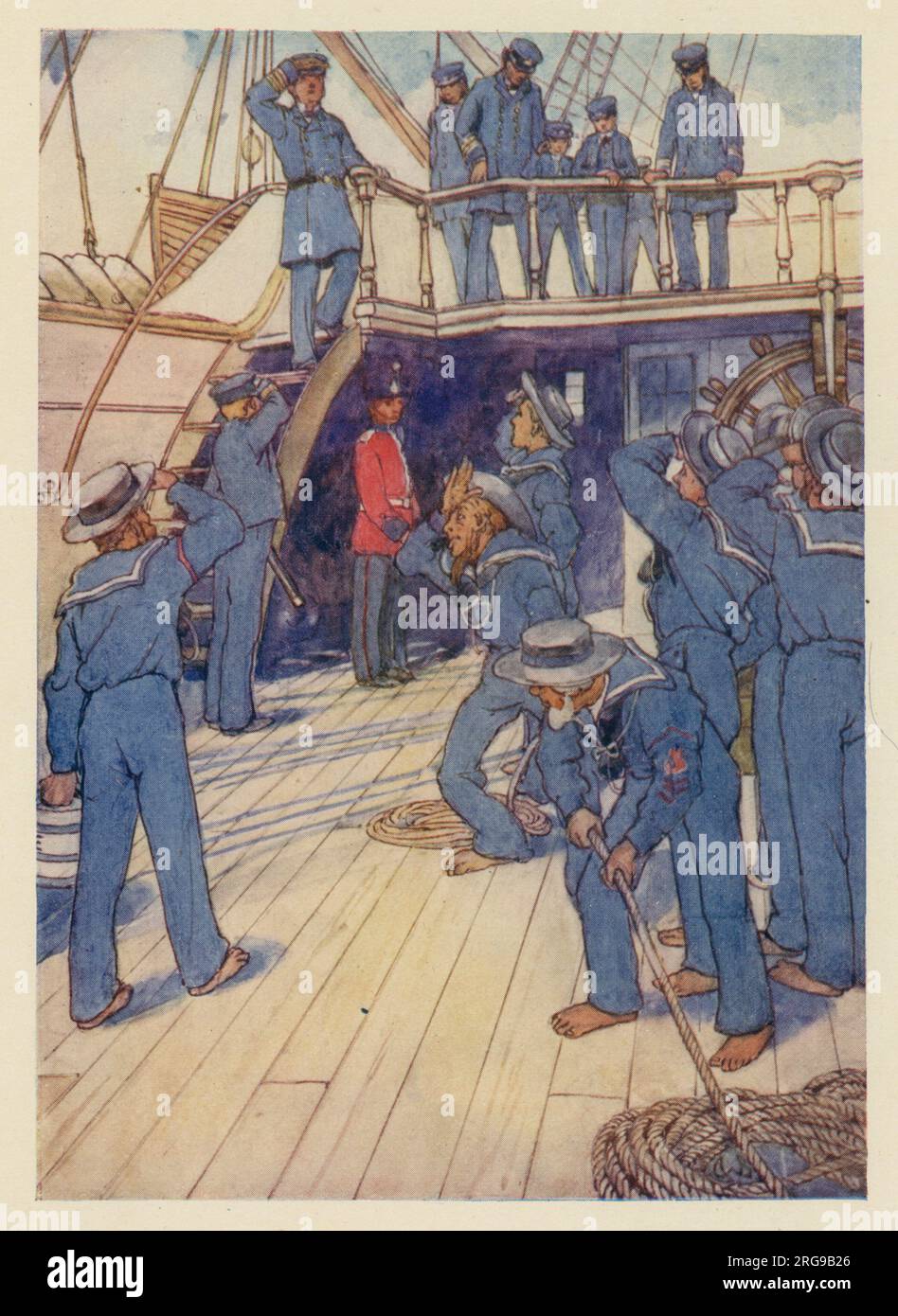 HMS Pinafore. Capitano Corcoran e equipaggio della nave. 'Il mio allant equipaggio, Buongiorno!' Foto Stock