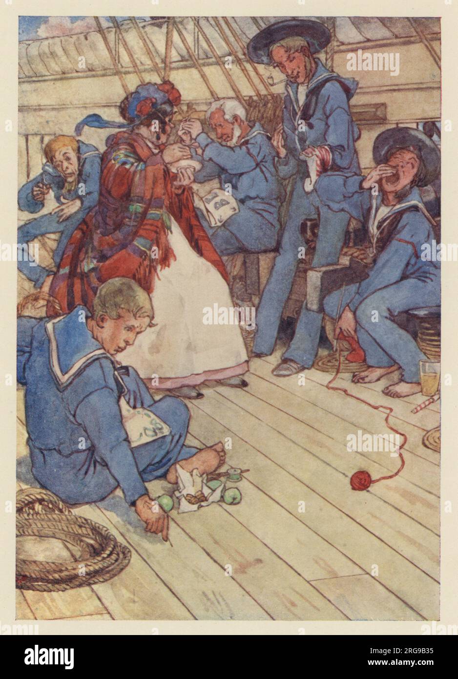 HMS Pinafore. L'equipaggio della nave con piccolo Buttercup. "So chi porta le prugne di zucchero a letto con lui." Foto Stock