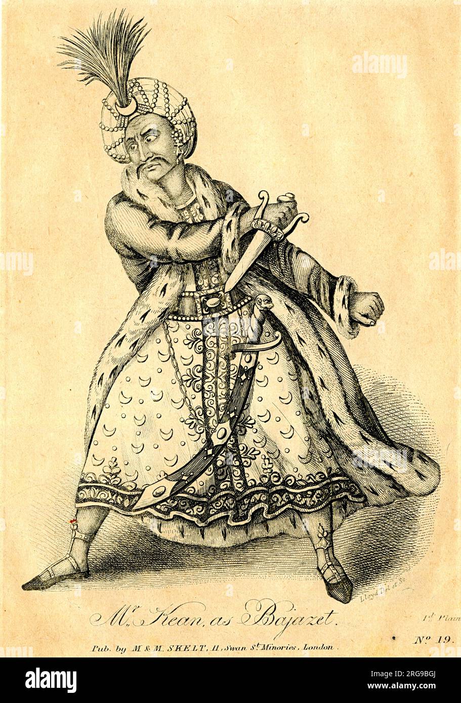 Edmund Keen come Bajazet a Tamerlane, Theatre Royal Drury Lane, Londra, novembre 1815 Foto Stock