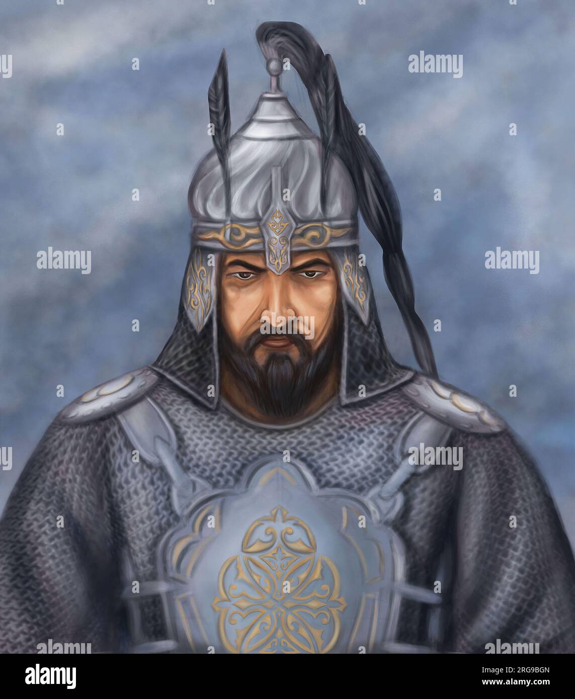 Zhangir Khan (Salqam Jangir Khan, 1610-1680), kazako Khan, governatore del kazako Khanato dal 1629 al 1680. Foto Stock
