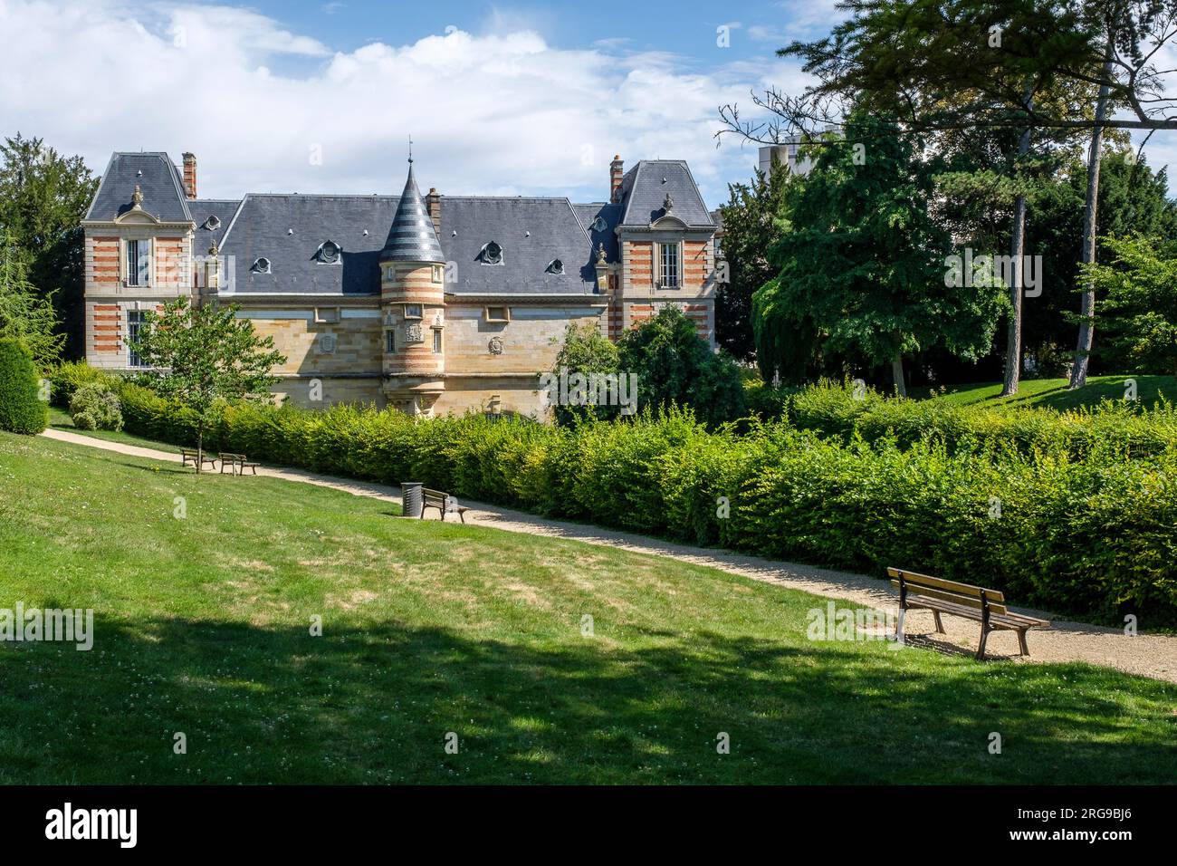 Città di Châlons en Champagne il mercato castel nel Petit Jard | la petite ville de Châlons en Champagne - le Chateau du marche dans le petit Jard Foto Stock