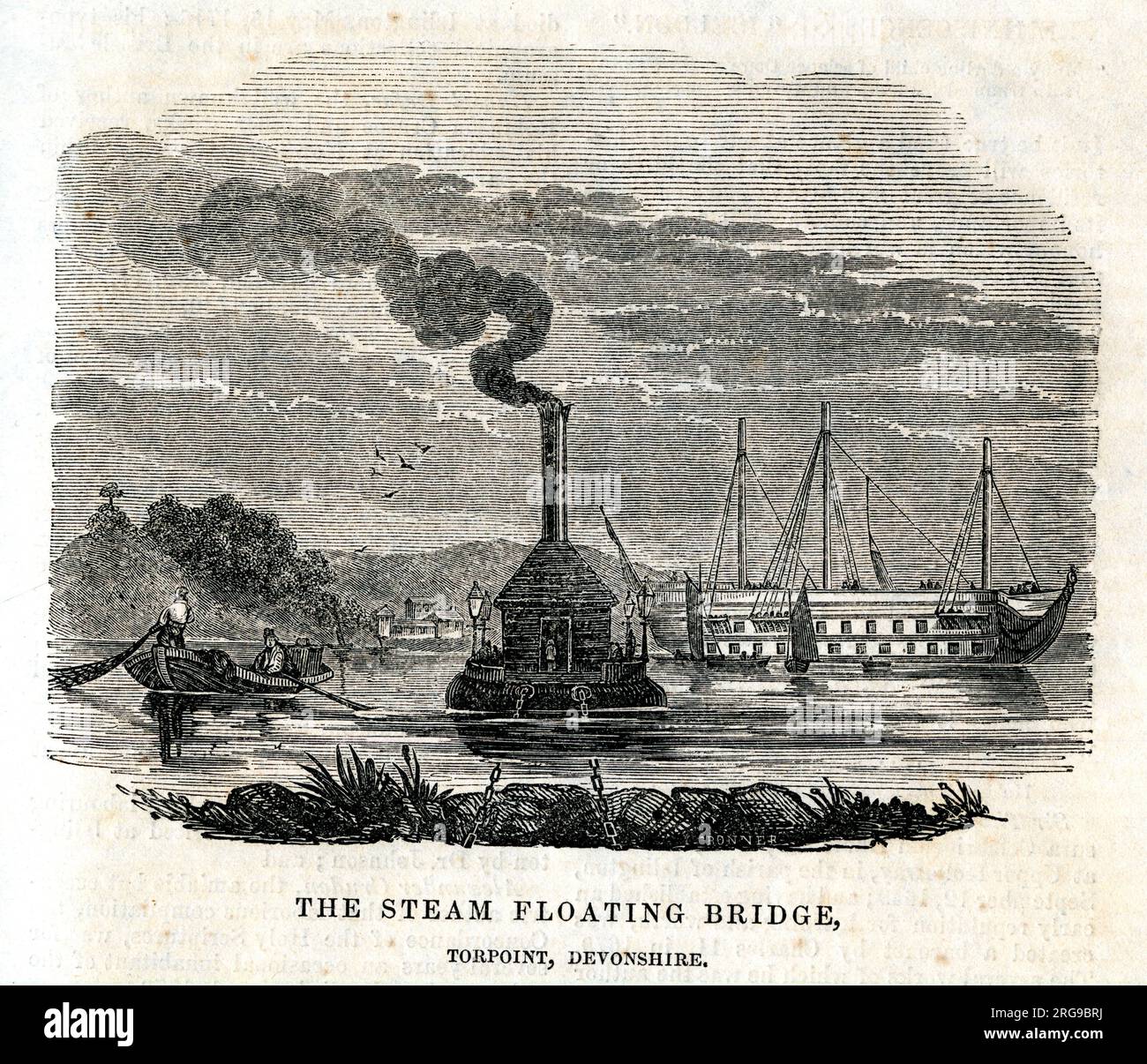Il Steam Floating Bridge, Torpoint, Devon. Foto Stock