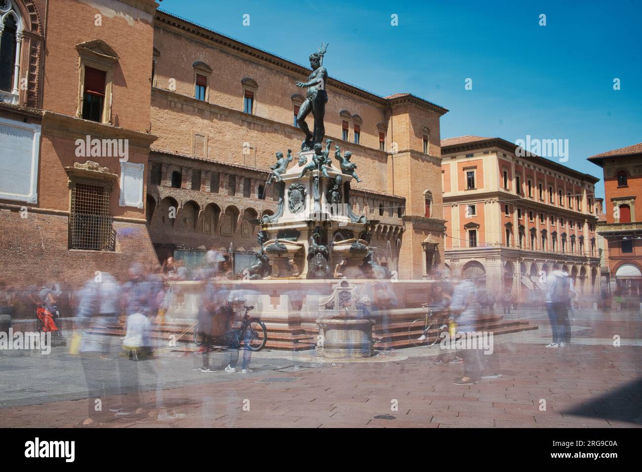 Bologna - centro storico: Esposizione lunga Foto Stock