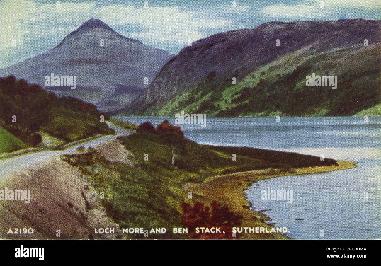 Lock More & Ben Stack, Lairg, Sutherland, Scozia. Foto Stock