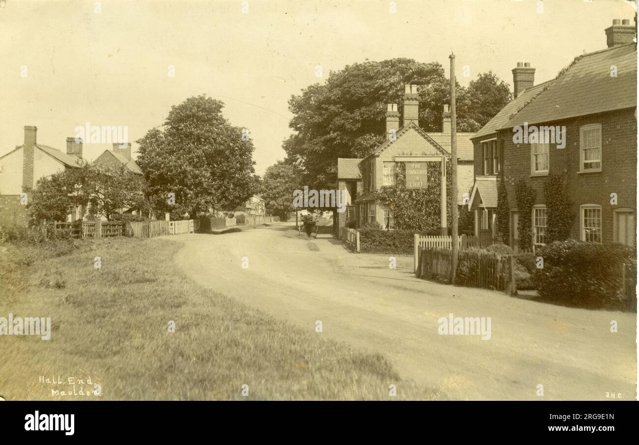 Hall End (che mostra il Comandante in Chief Inn), Maulden, Clophill, Bedford, Bedfordshire, Inghilterra. Foto Stock