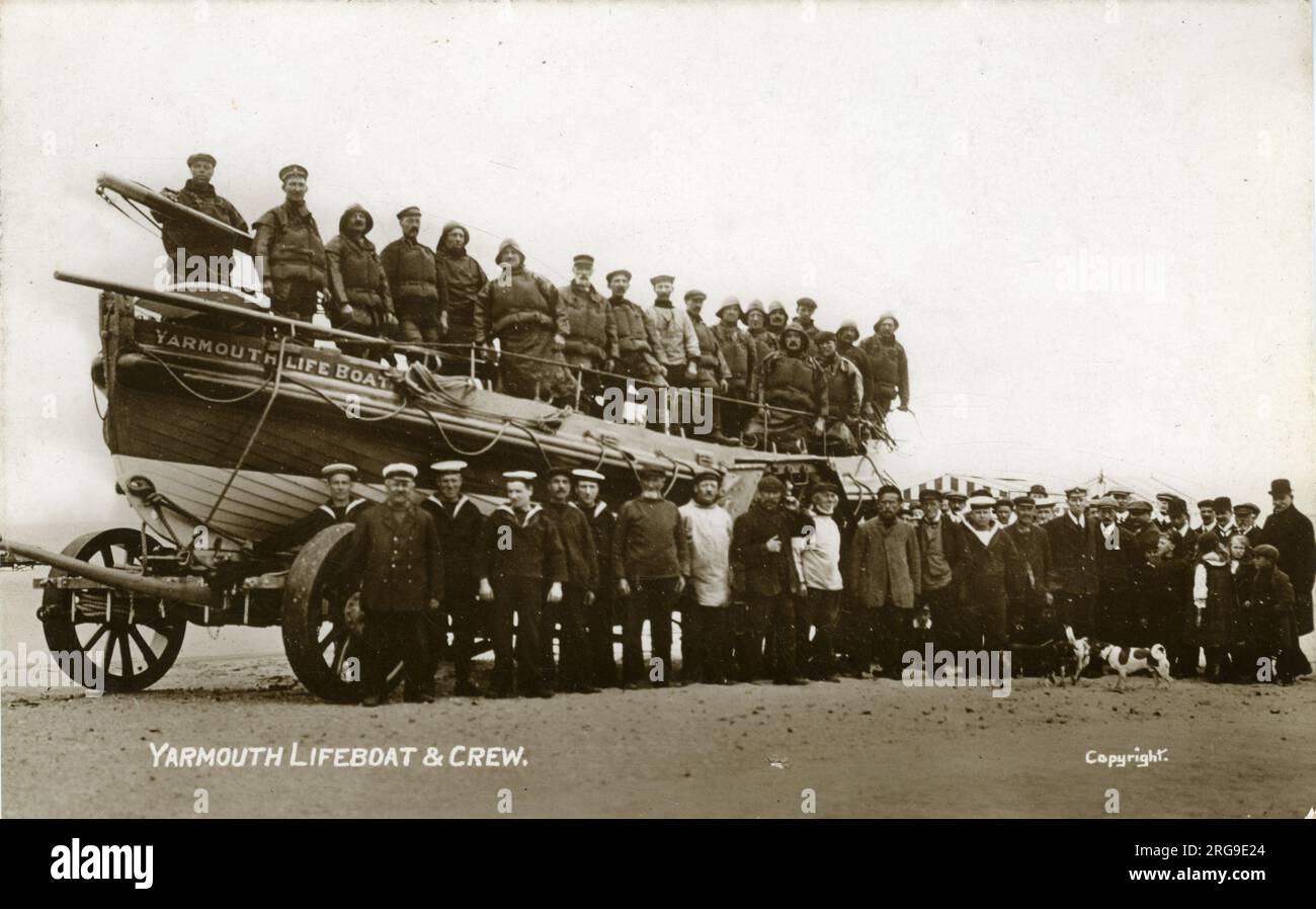 Bagnino & equipaggio, Yarmouth, Isola di Wight, Inghilterra. Foto Stock