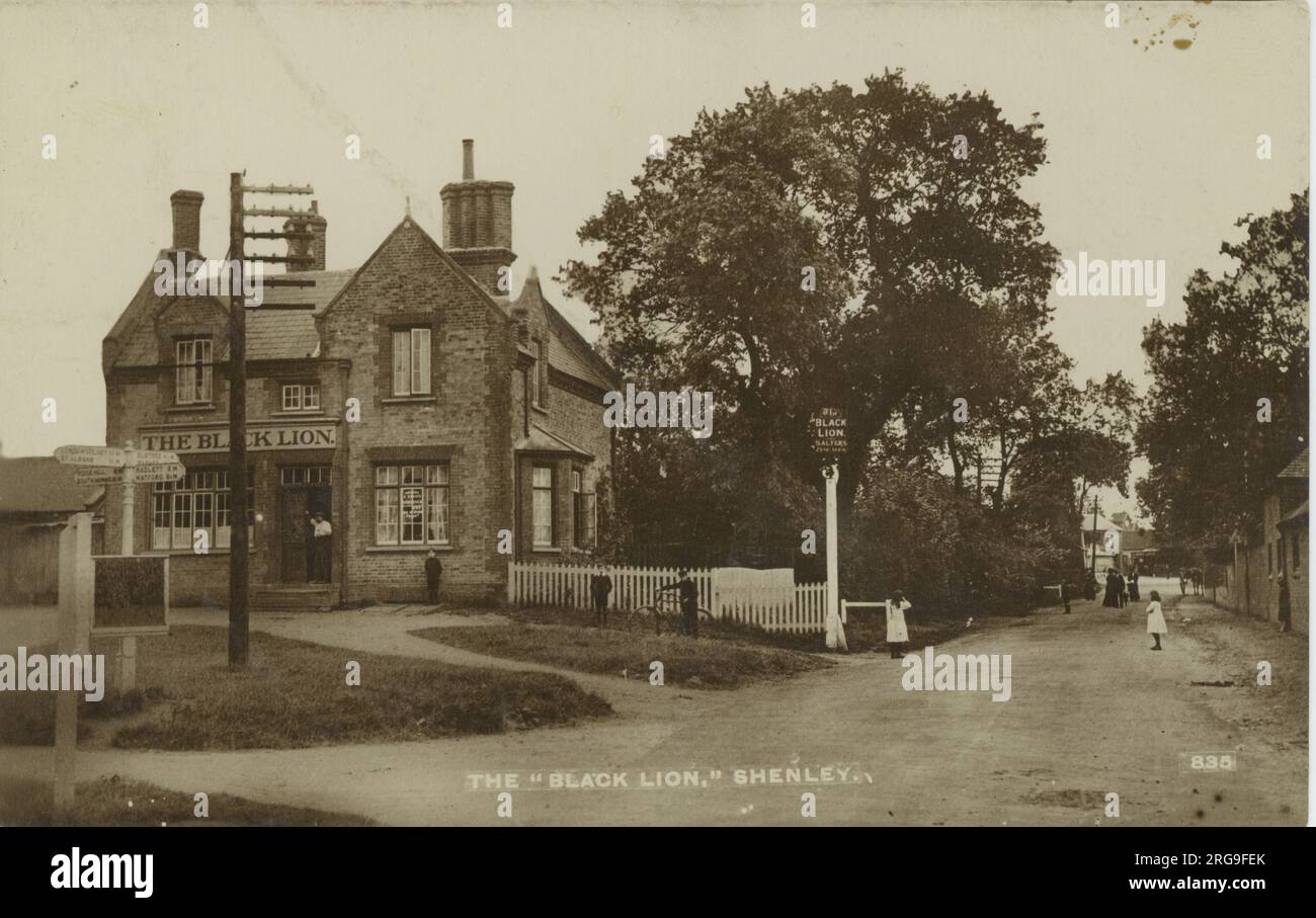 The Black Lion, London Road, Shenley, Radlett, Watford, Hertsfordshire, Inghilterra. Foto Stock