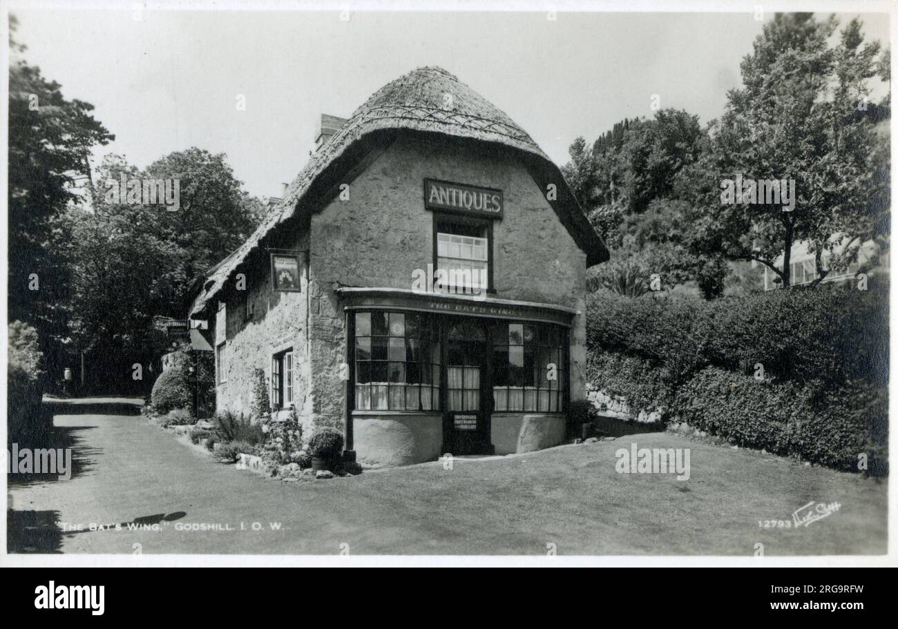 The Bat's Wing - Tearoom e negozio di articoli da regalo e antiquariato a Godshill, Isola di Wight, Hampshire. Foto Stock