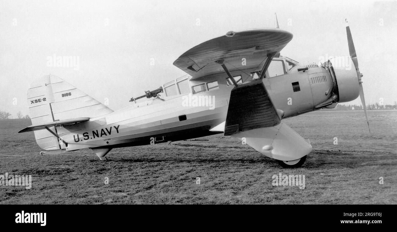 Bellanca XSE-2 A-9186. Il Bellanca se era uno scout con base a carrier, con 2 posti destinati alla Marina degli Stati Uniti (USN). Il primo aereo, Bellanca XSE-1 A-9186, si è schiantato prima della consegna per prove di servizio. Il secondo aeromobile (nella foto), il XSE-2, era simile al se-1, ma con una fusoliera più forte, una pinna più grande e alimentato da un motore Wright R-1510 Whirlwind 14, la prima volta è volato il 23 dicembre 1934. (XSE-2 era un aereo di nuova costruzione, ma confusamente assegnava lo stesso numero di Bureau dell'XSE-1.) Foto Stock