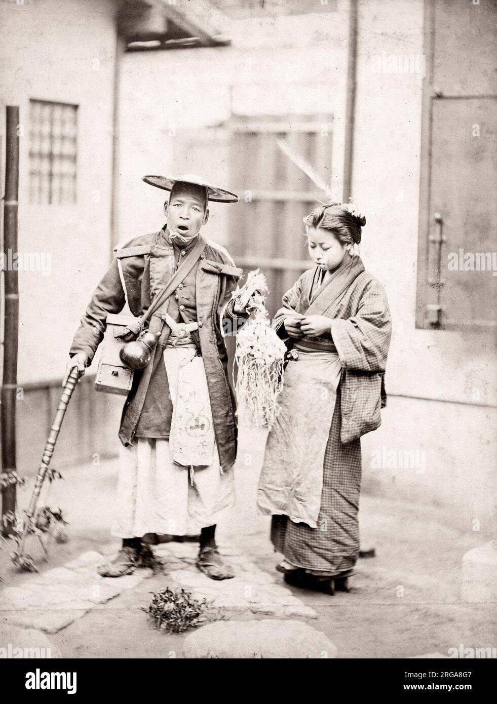 C.1870s Giappone - street hawker o vendor Foto Stock