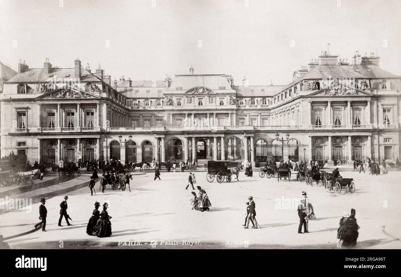 Fotografia d'epoca del XIX secolo - Palais Royal Paris, Francia Foto Stock