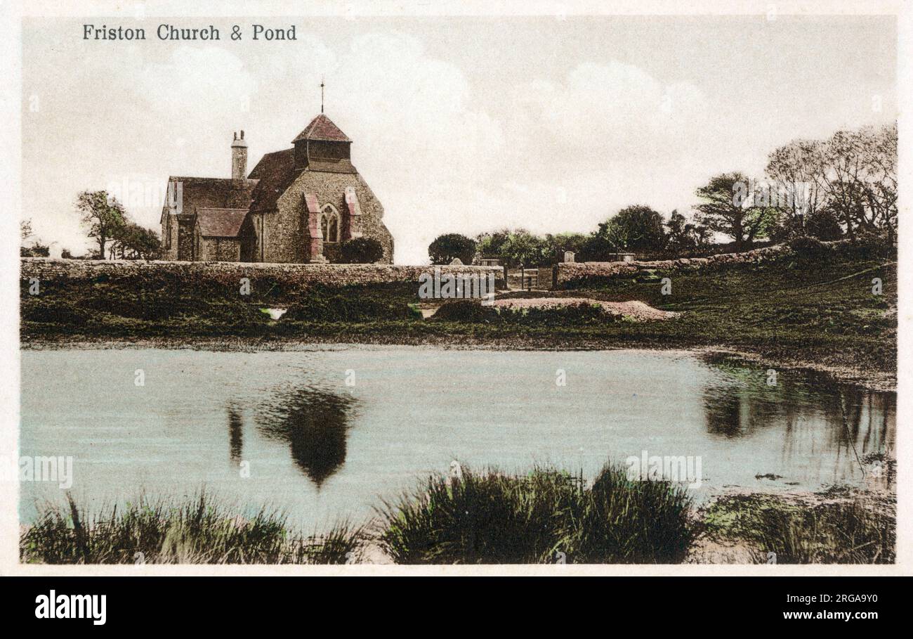 Chiesa di Santa Maria Vergine, Friston, East Sussex. Prova finale. Foto Stock