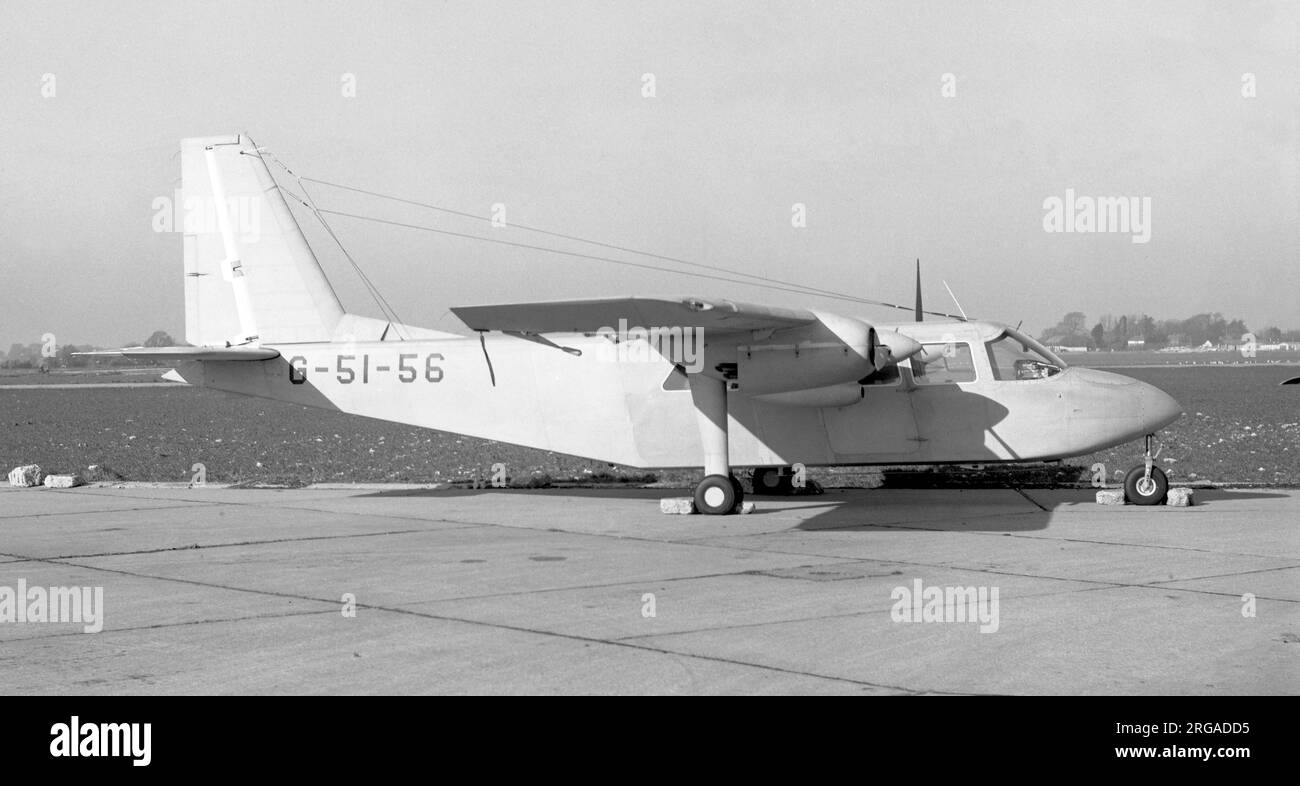 Britten-Norman BN-2A-8 Islander G-51-56 (msn 136), il 6 marzo 1970, presso Ford Airfield, prima della consegna ad Air Tahiti. G-51-56: Britten-Norman Foto Stock