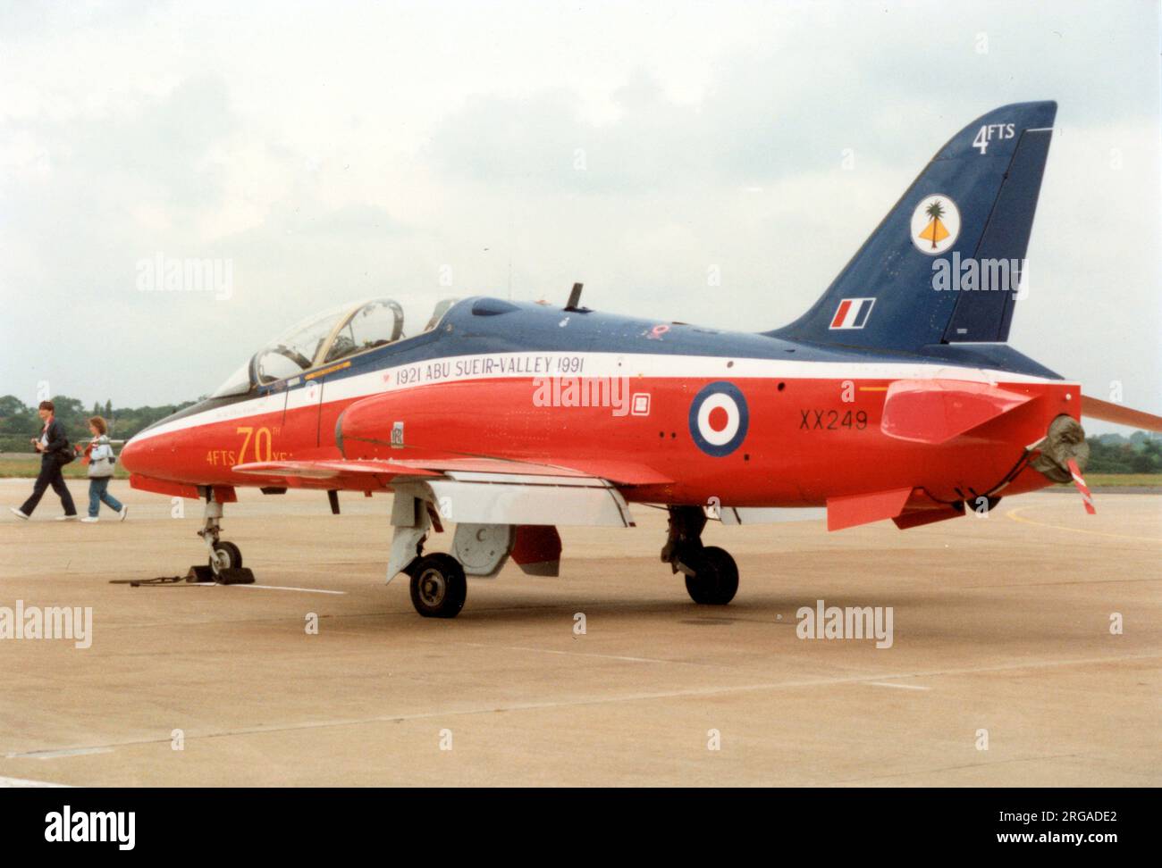 Royal Air Force - Hawker Siddeley Hawk T.1 XX249 (msn 312085, linea numero 85), di 4 Flying Training Squadron nel 1990. XX249 si è schiantato il 28 settembre 2001. Foto Stock