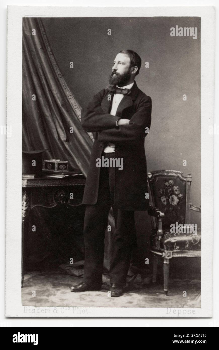 Fotografia d'epoca del XIX secolo: Gyorgy Klapka, noto anche in tedesco come Georg Klapka, era un generale ungherese. Fu uno dei più importanti generali ungheresi della guerra d'indipendenza ungherese del 1848-1849, politico, membro del Parlamento ungherese e vice ministro della guerra. Foto Stock