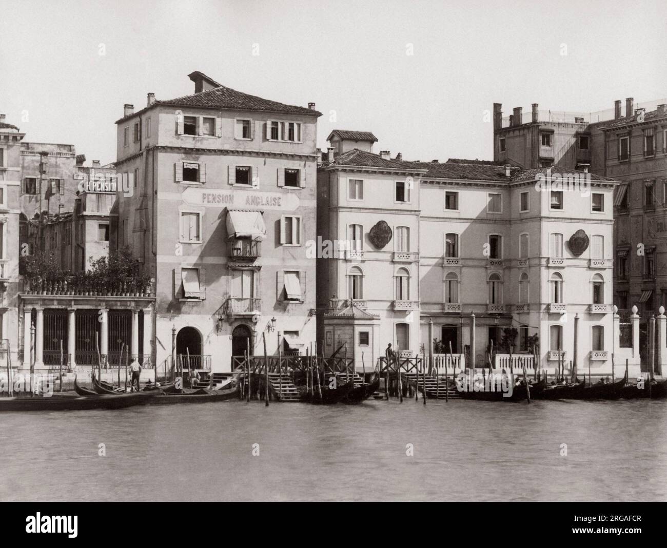 Il termine "pensione Anglais' Venezia, Italia c.1880's Foto Stock