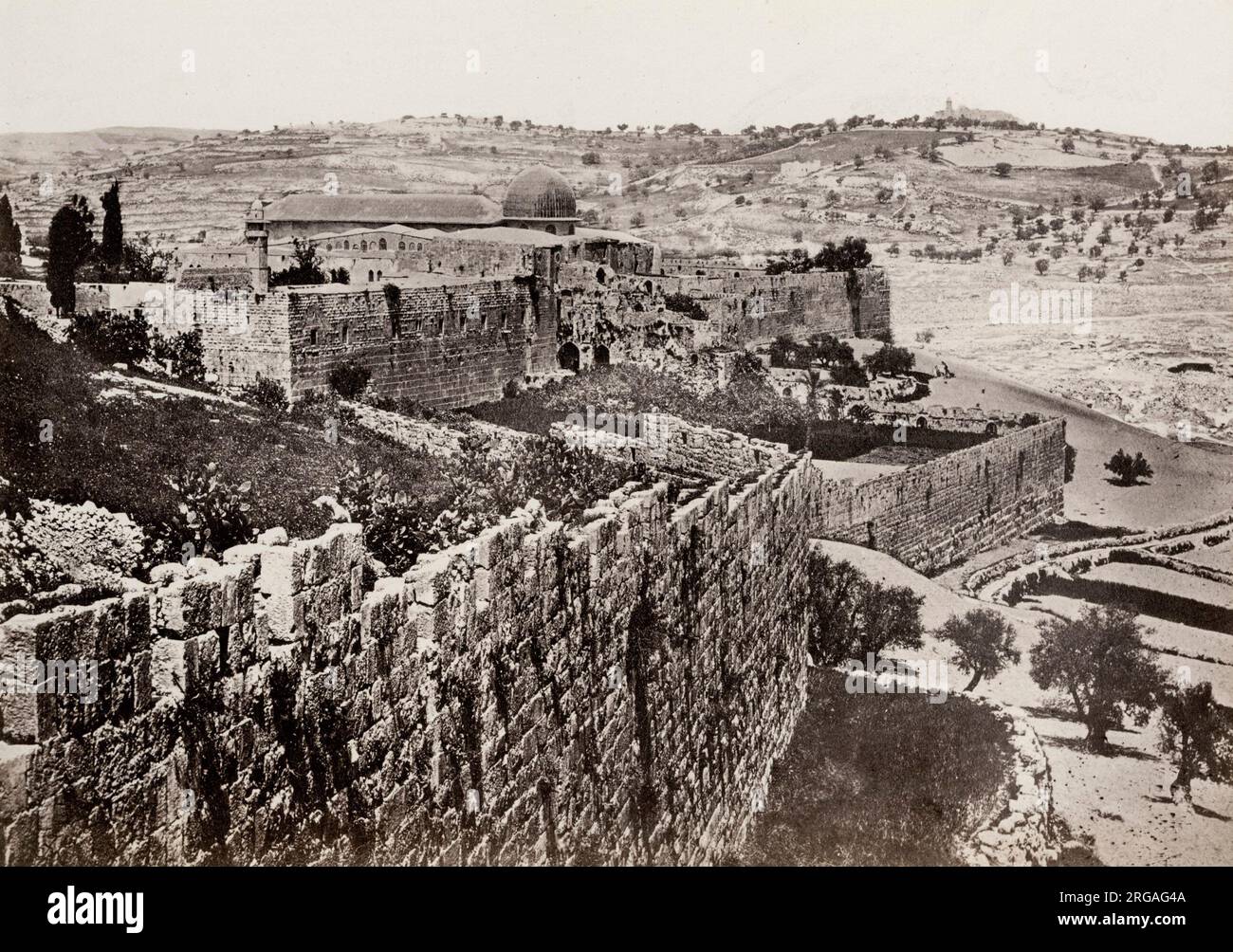 Fotografia di Francis Frith, dal suo viaggio in Egitto, Palestina e le terre Sacre più ampie nel 1857 - la moschea di aksa, Jeruslam, al Aqsa. Foto Stock