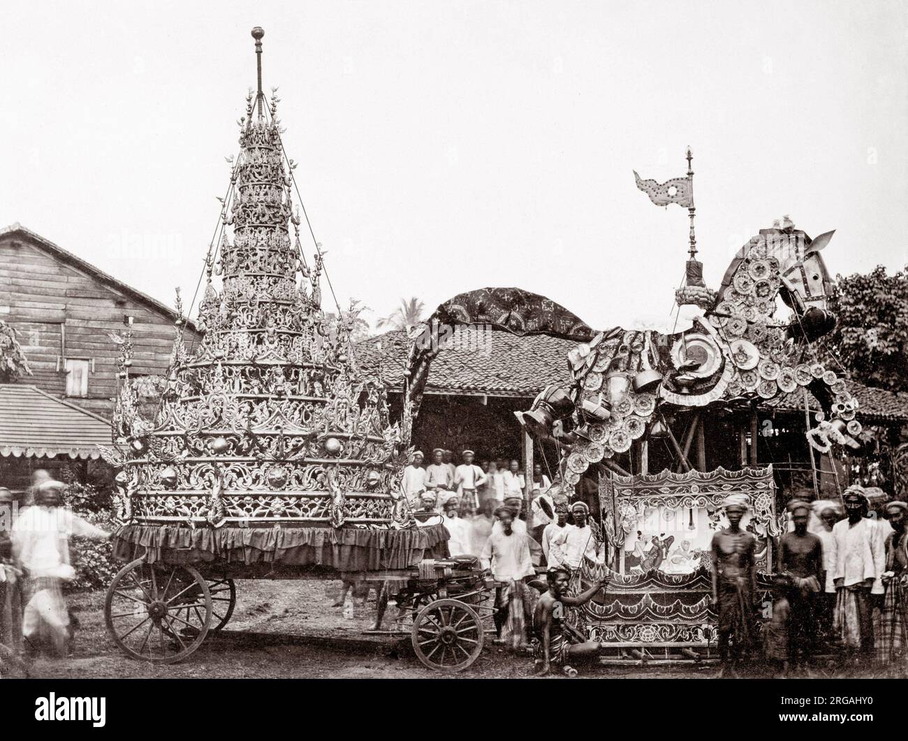 C. 1880 il sud est asiatico - penisola malese - festival di automobili Foto Stock