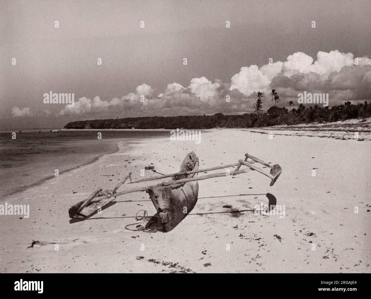 1940s Africa orientale - vista sul mare a Mombasa Kenya Fotografia di un ufficiale di reclutamento dell'esercito britannico di stanza in Africa orientale e in Medio Oriente durante la seconda guerra mondiale Foto Stock