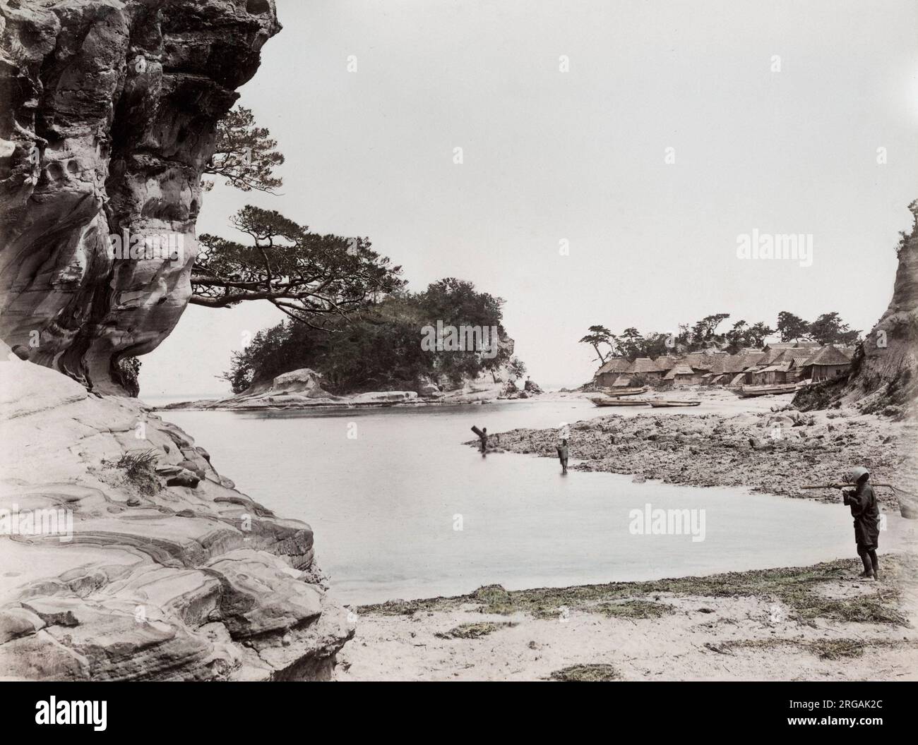 Fotografia d'epoca del XIX secolo - Giappone - isola di Awaji-Shima. JapanÃ¢Â isola Awaji nel Â mare interno di Seto Foto Stock