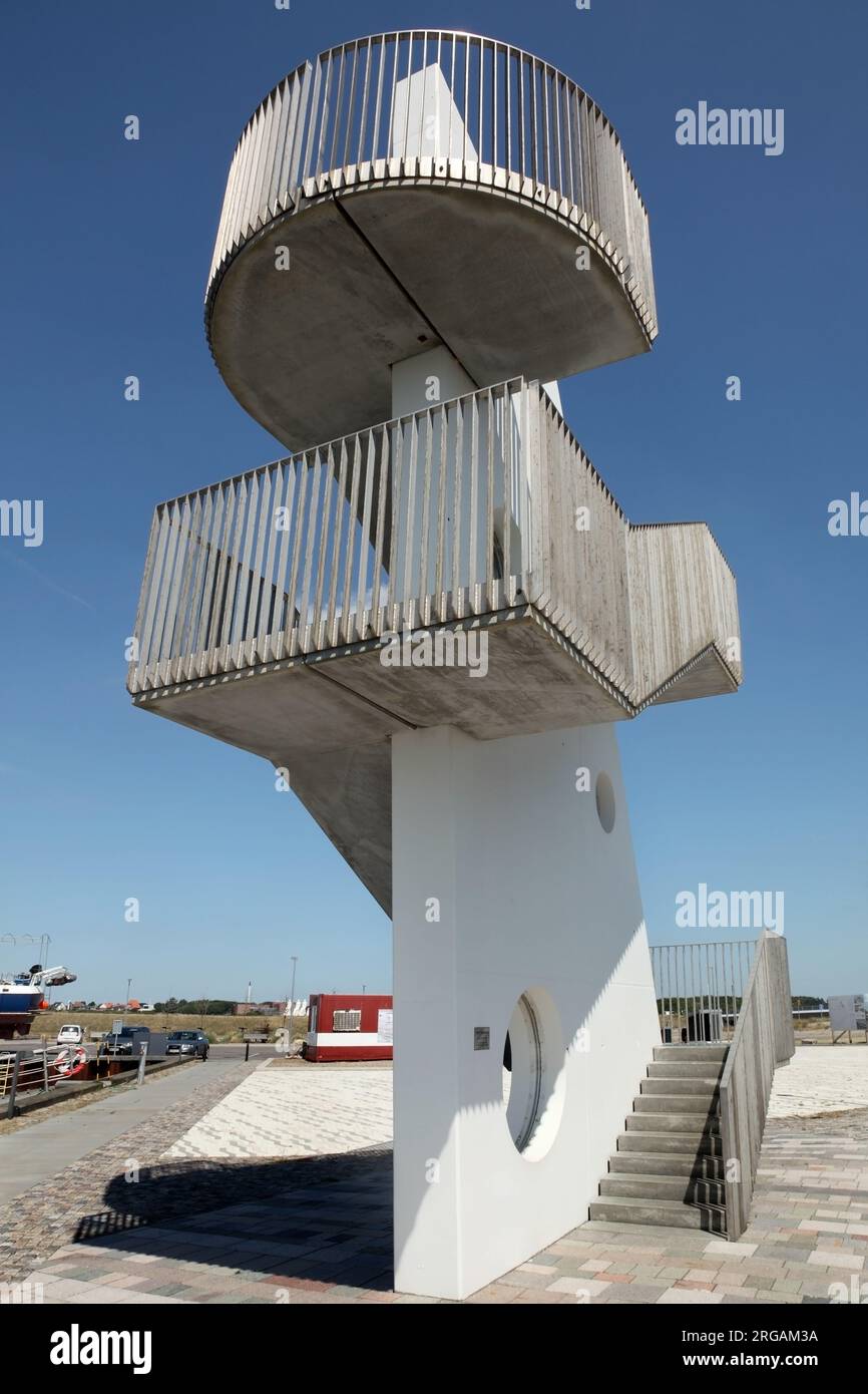 Il Sejlet / piattaforma di osservazione navigata, Esbjerg Strand, Danimarca. Foto Stock