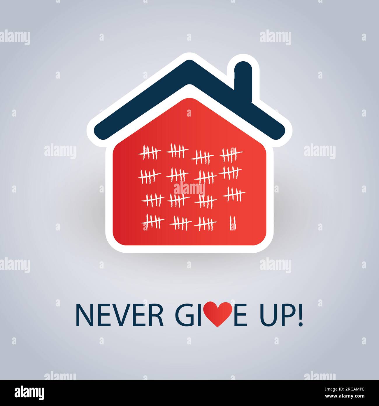 Home Quarantine Shoud End Soon - Never Let Up - Vector Concept Design Illustrazione Vettoriale