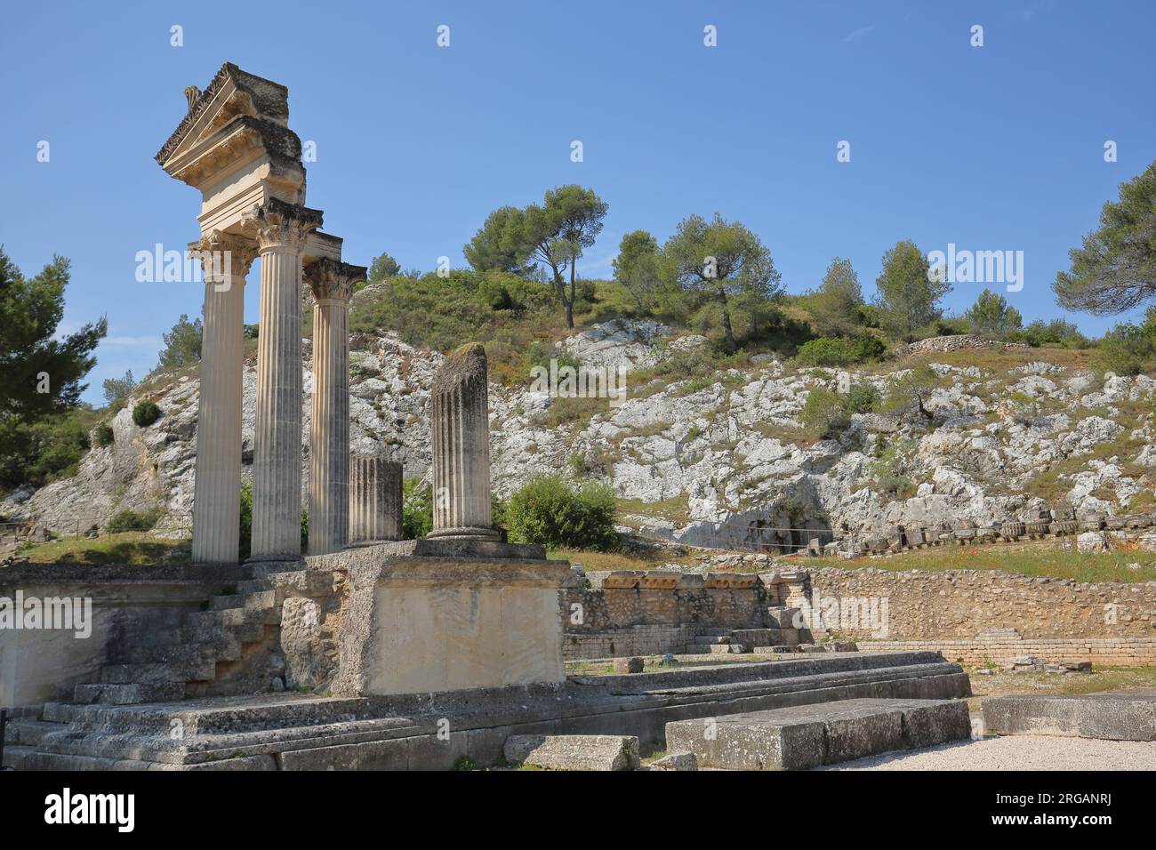 Sito archeologico romano di Glanum, Les Antiques, Saint-Rémy-de-Provence, Alpilles, Bouches-du-Rhone, Provenza, Francia Foto Stock