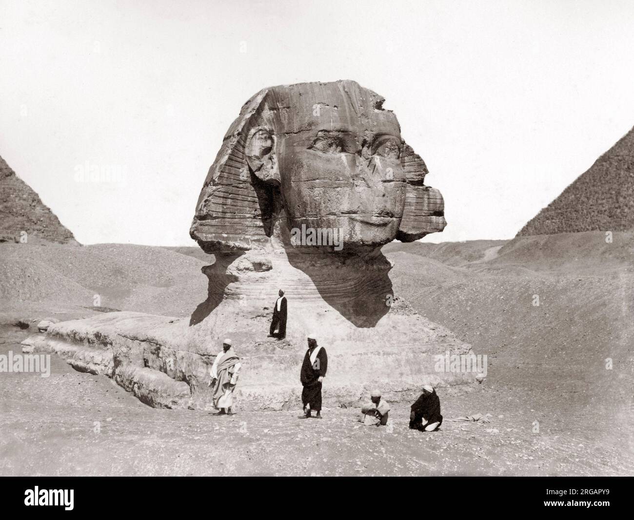 Figure a Sphinx, Cairo, Egitto, c.1880's Foto Stock