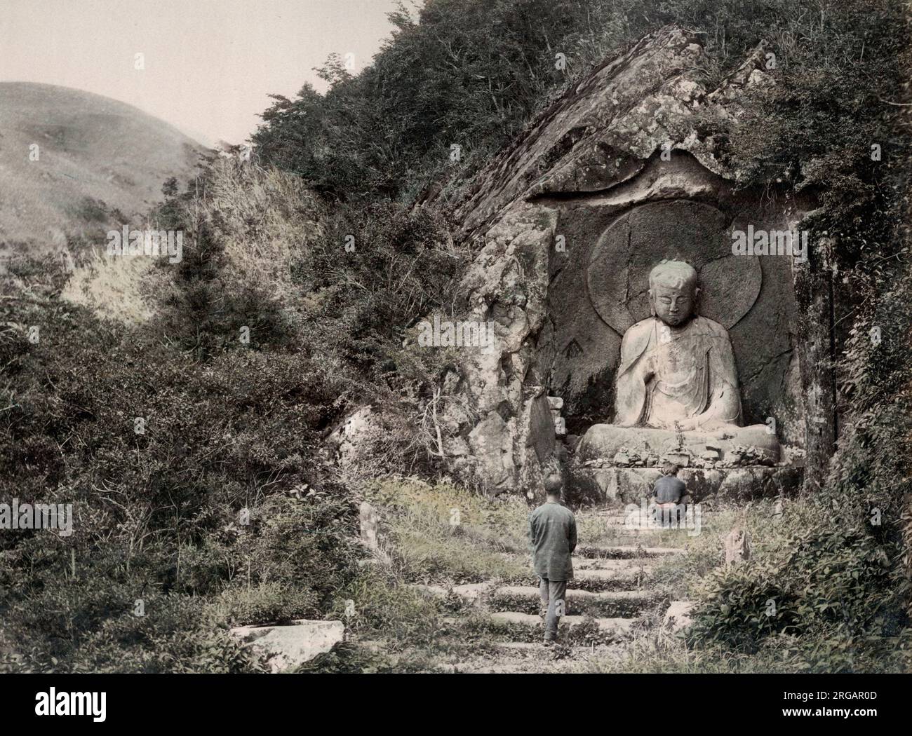 C. 1880 Giappone - statua buddista a Hakone Foto Stock