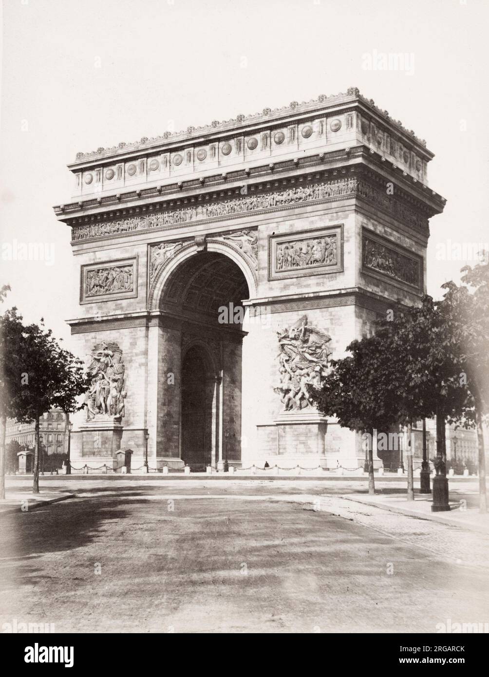 Fotografia d'epoca del XIX secolo: Arc de Triomphe, Parigi, Francia Foto Stock