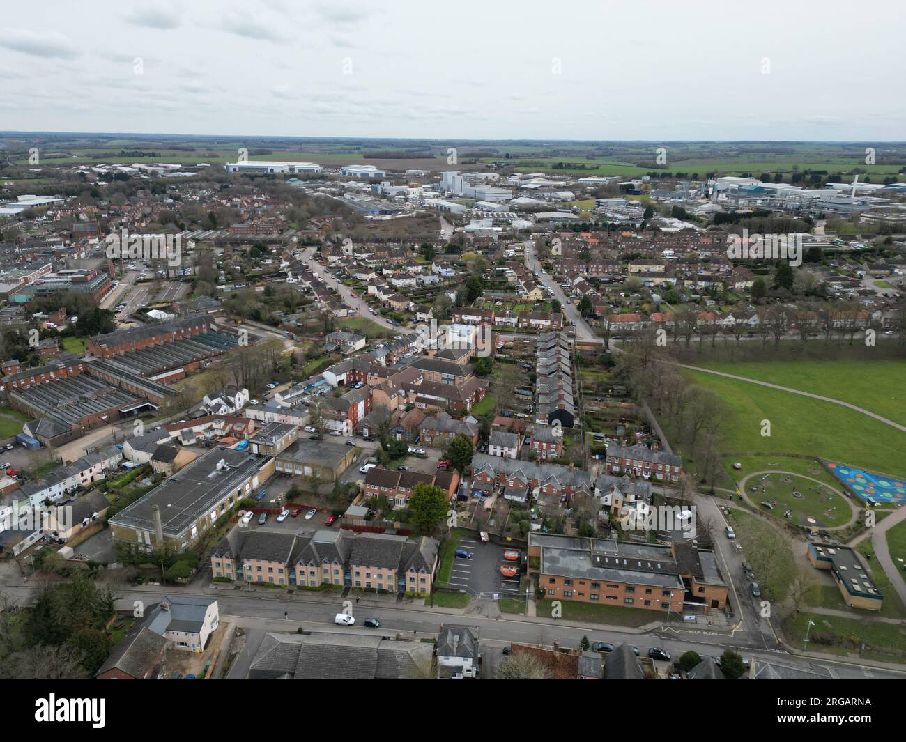 Haverhill Suffolk UK drone,antenna, Foto Stock