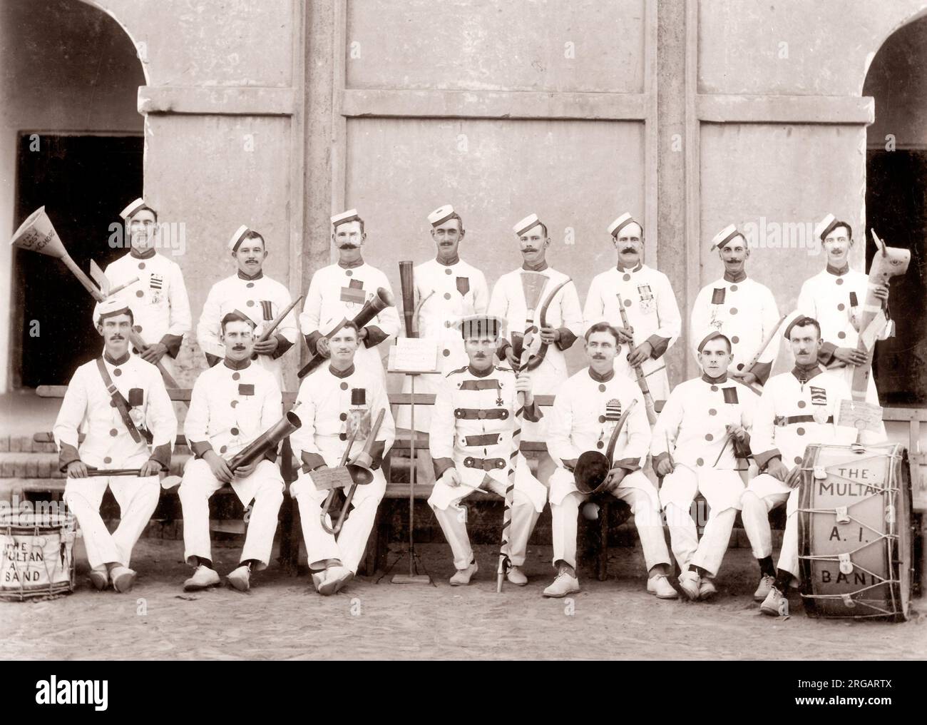 British Army Band, Multan, Pakistan, 1880 Foto Stock