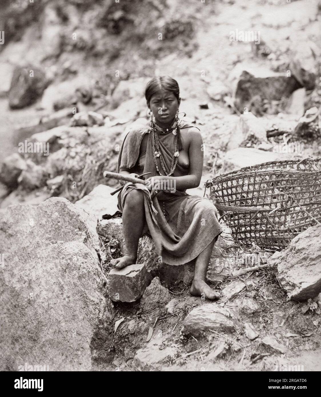 Lepcha donna, Darjeeling, India settentrionale, 1860's Foto Stock
