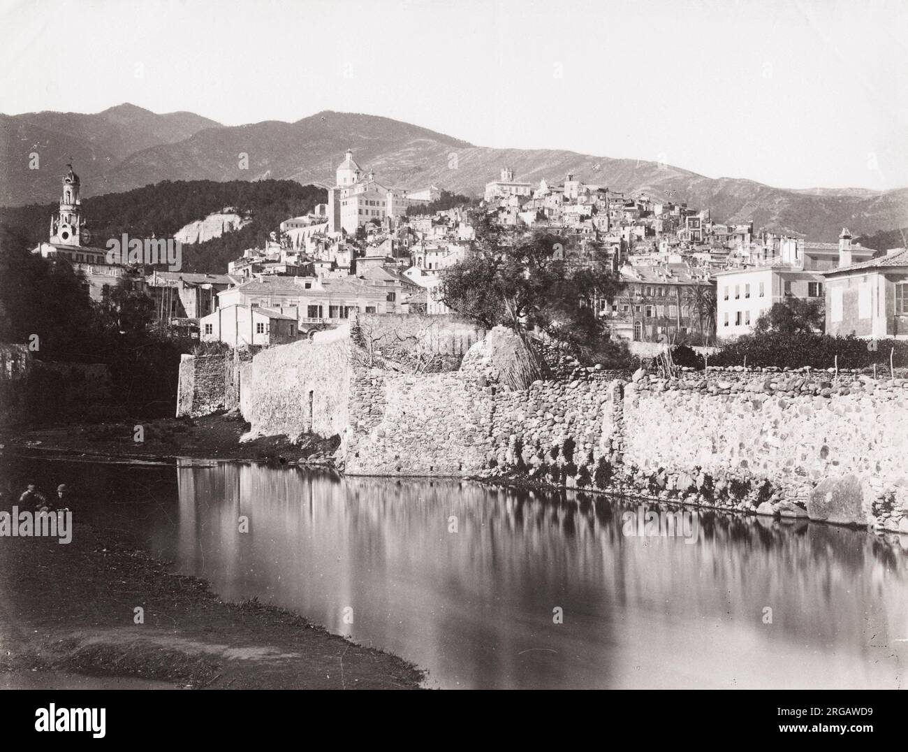 Foto della fine del XIX secolo: Riviera di Ponente, San Remo, Italia confine con la Francia Foto Stock