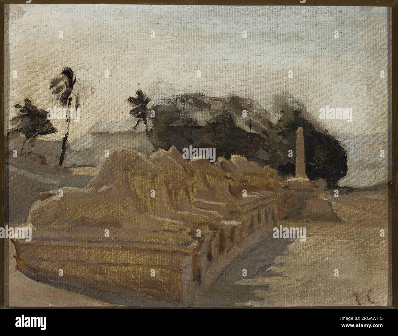 Sphinx Alley, tempio di Amon-Re a Karnak. Dal viaggio in Egitto 1903 di Jan Ciągliński Foto Stock