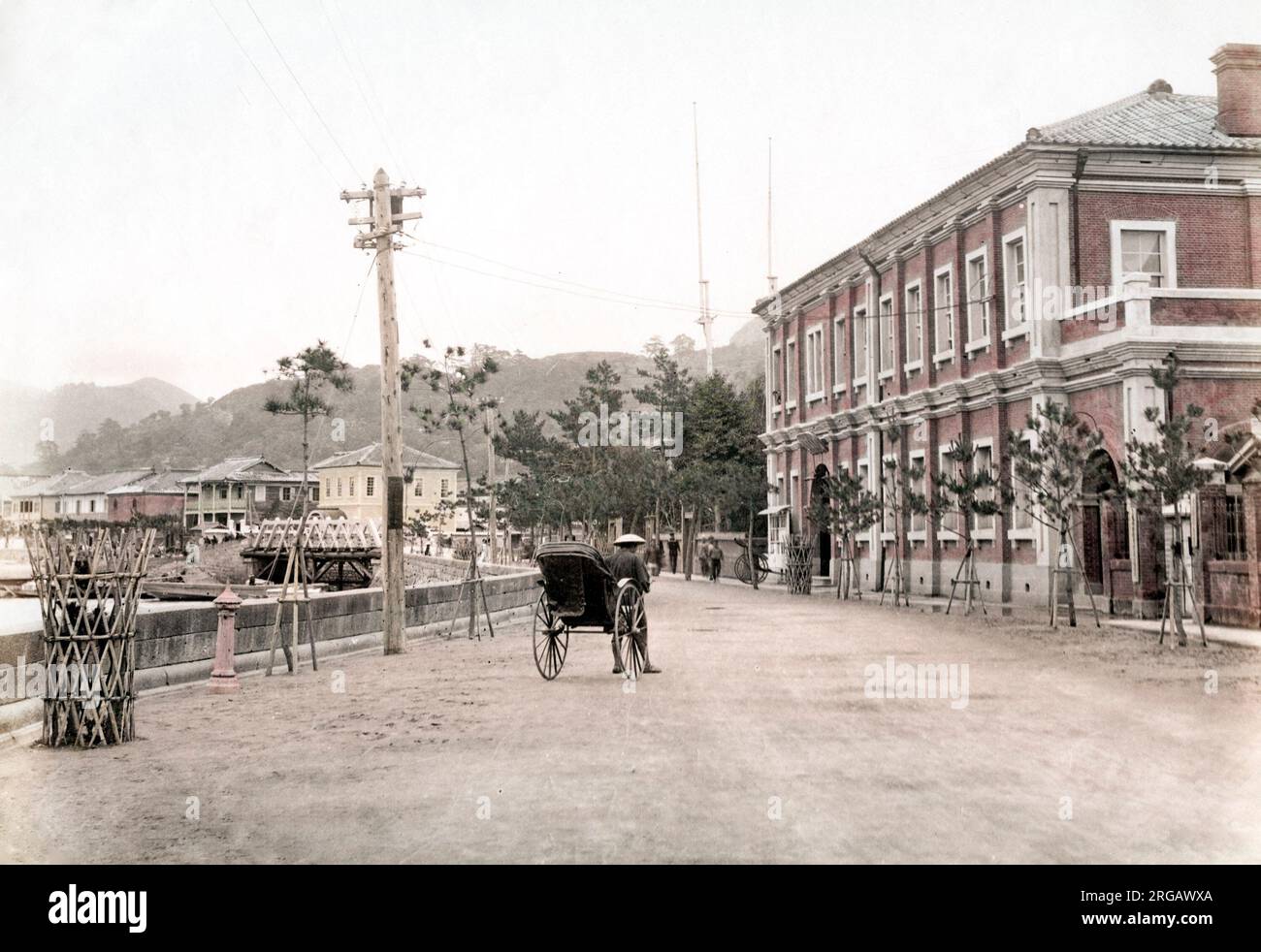 C. 1880 Giappone - ufficio postale di Nagasaki Foto Stock