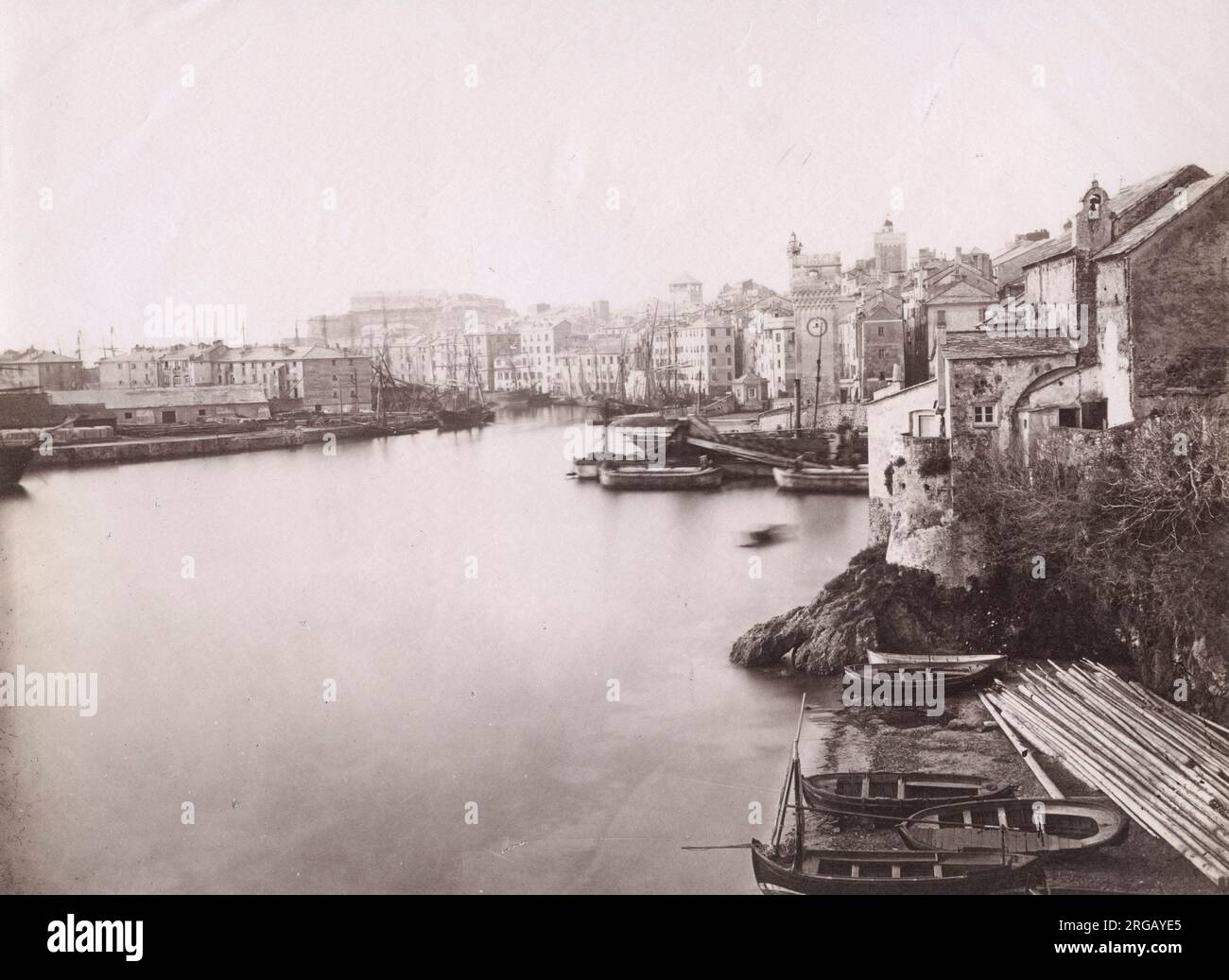 Foto di fine Ottocento - Riviera - porto, porto di Savona, Italia Foto Stock