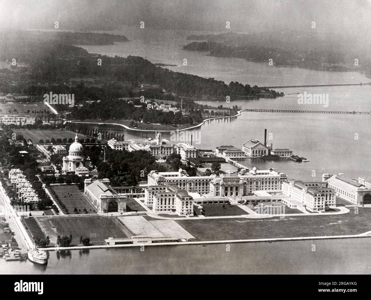 Nei primi anni del XX secolo vintage premere fotografia - Accademia Navale degli Stati Uniti ad Annapolis, Maryland, circa 1925. Foto Stock